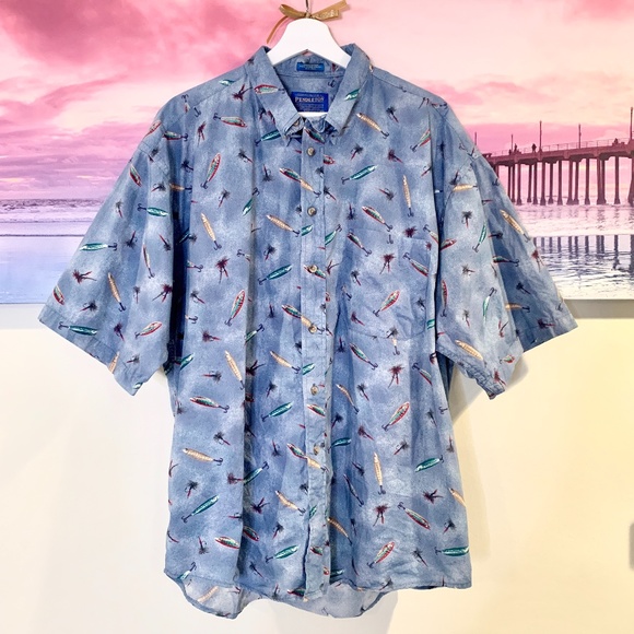 Pendleton Blue Fishing Button Down Shirt - Picture 2 of 5
